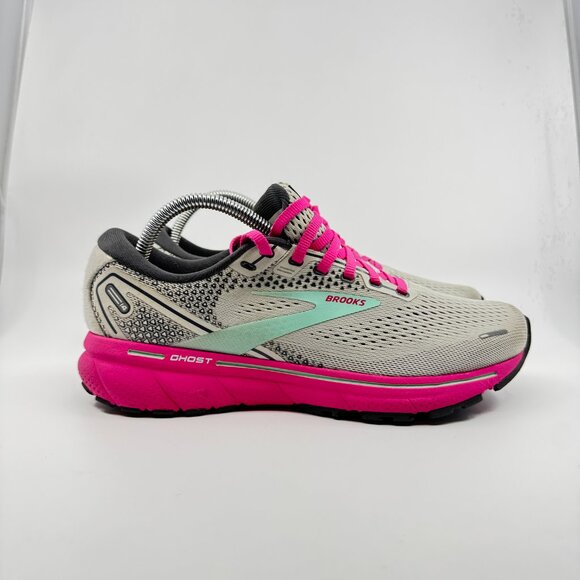 Brooks Ghost 14 Shoes Women Size 8 Gray/Pink Running Sneakers 120356-1B-024 - Picture 3 of 11